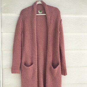 Women's S Anthropologie Alpaca Long Cardigan in Blush